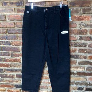 NWT Lee Black Wash Denim Side Elastic Stretch Straight Leg Jeans Size 16P